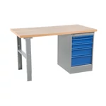 Kép 2/7 - Munkapad fiókrendszerrel, 5 fiók, 1600 mm, tölgy