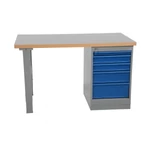Kép 1/7 - Munkapad fiókrendszerrel, 5 fiók, 1600 mm, vinil